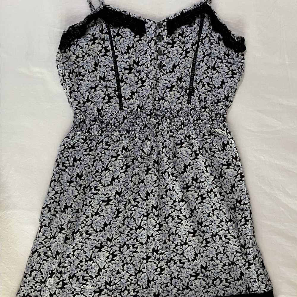 Cotton Candy Urban Outfitters Blue Print Mini Dress w/ Lace Trim Size Large